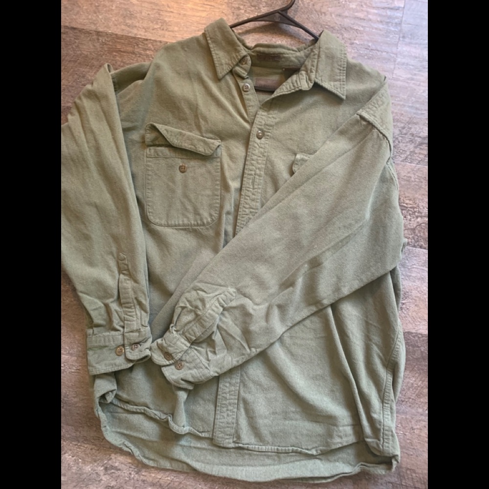 Olive green button up